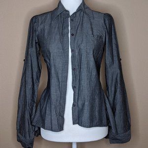 Xhilaration Chambray Peplum Button-Up